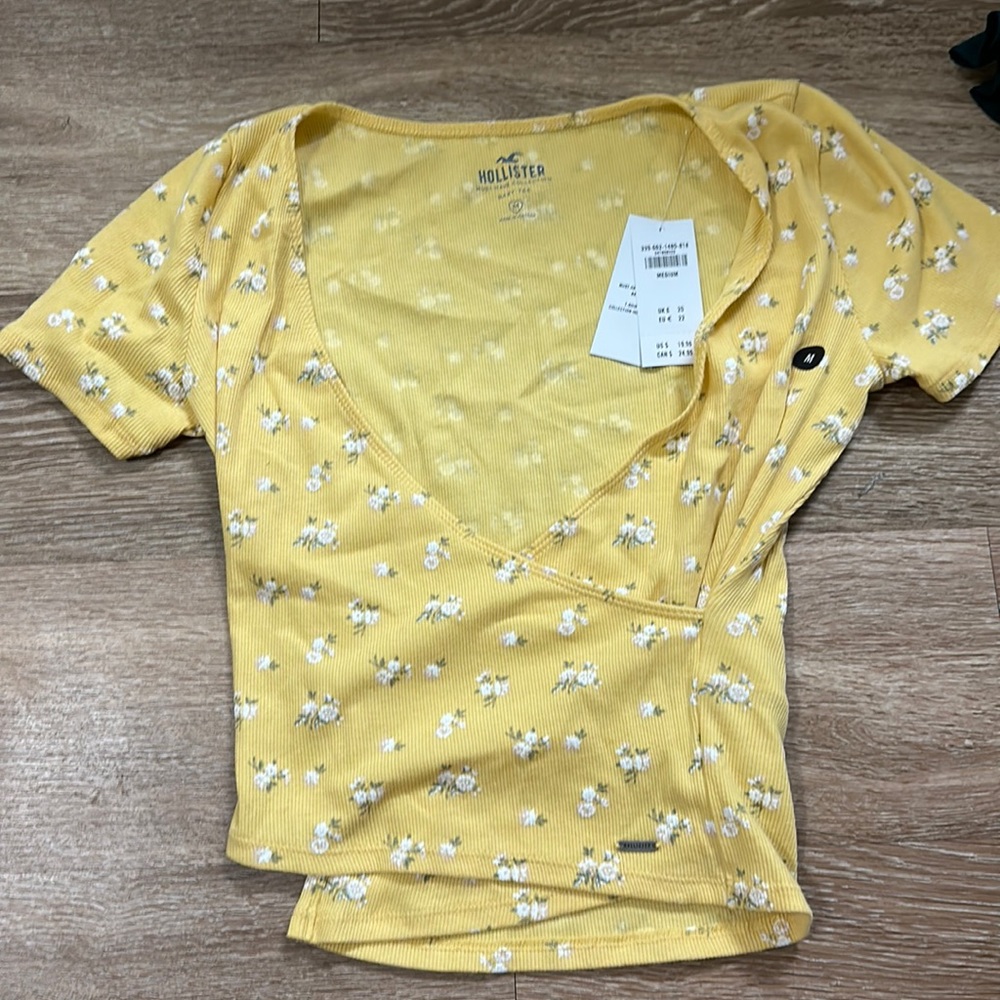 Yellow Hollister Baby Tee